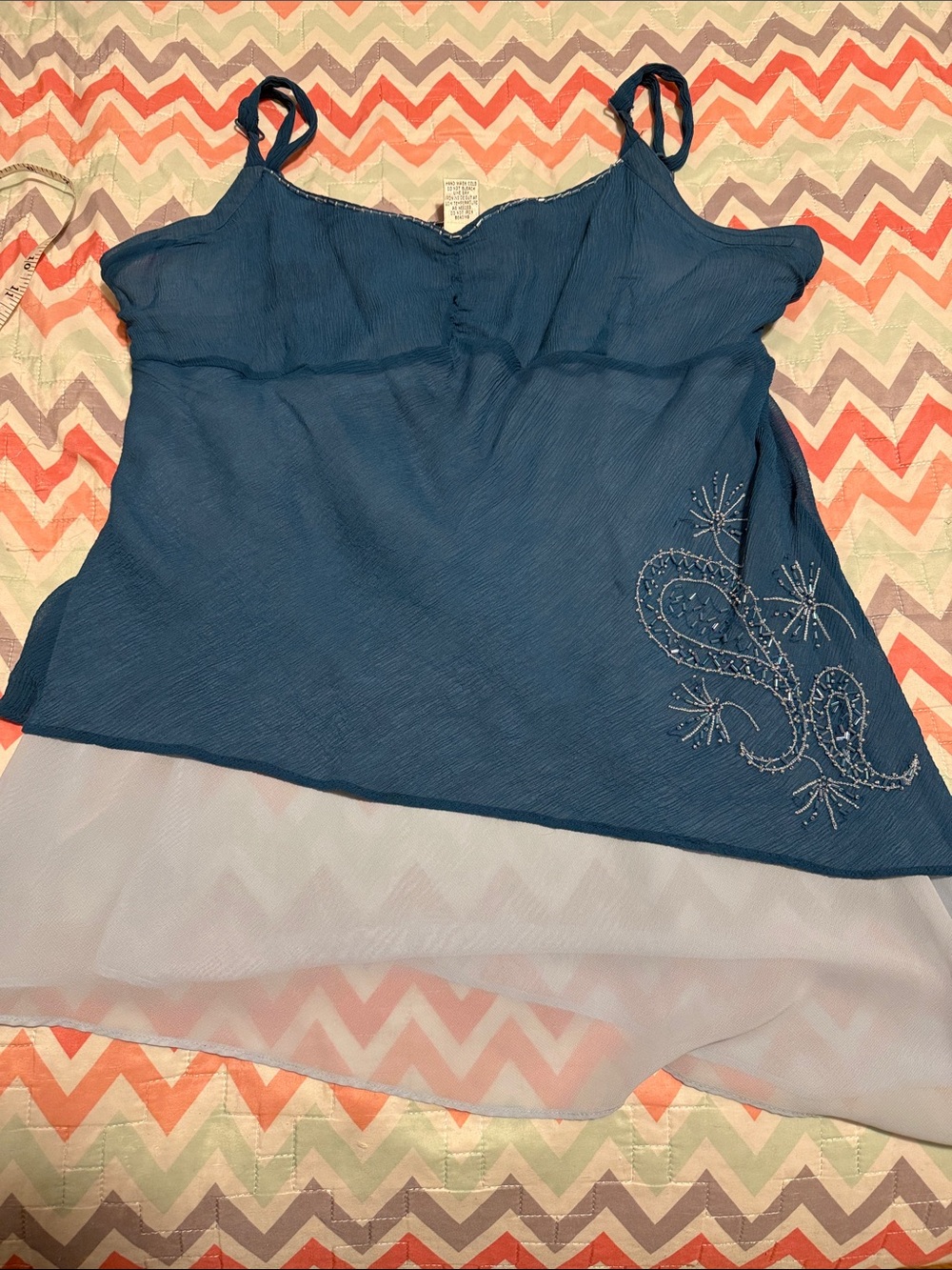 Vintage Y2K asymmetrical silk tank